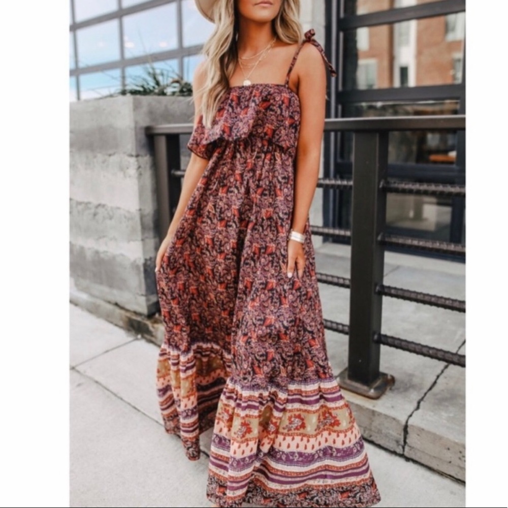 Free People Multicolor Floral Maxi Dress